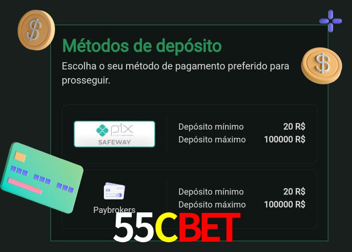 O cassino 55Cbet oferece uma grande variedade de métodos de pagamento